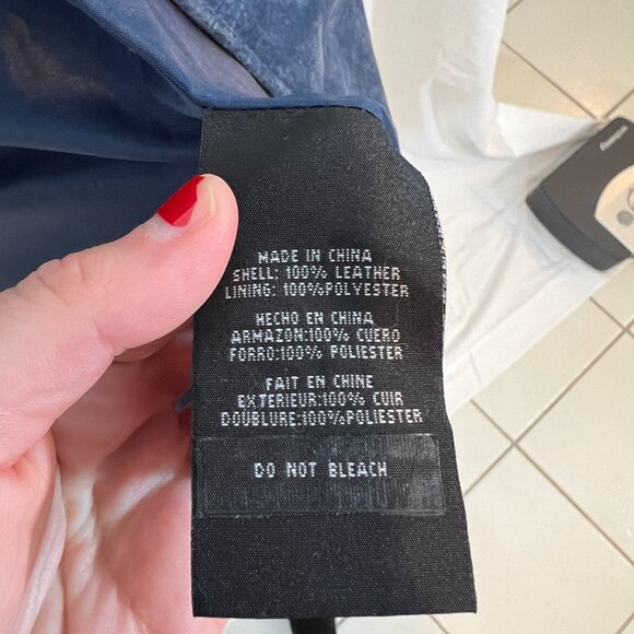 ISZ Leathers Blue Suede Long Button Down Jacket Size Medium - Picture 5 of 7